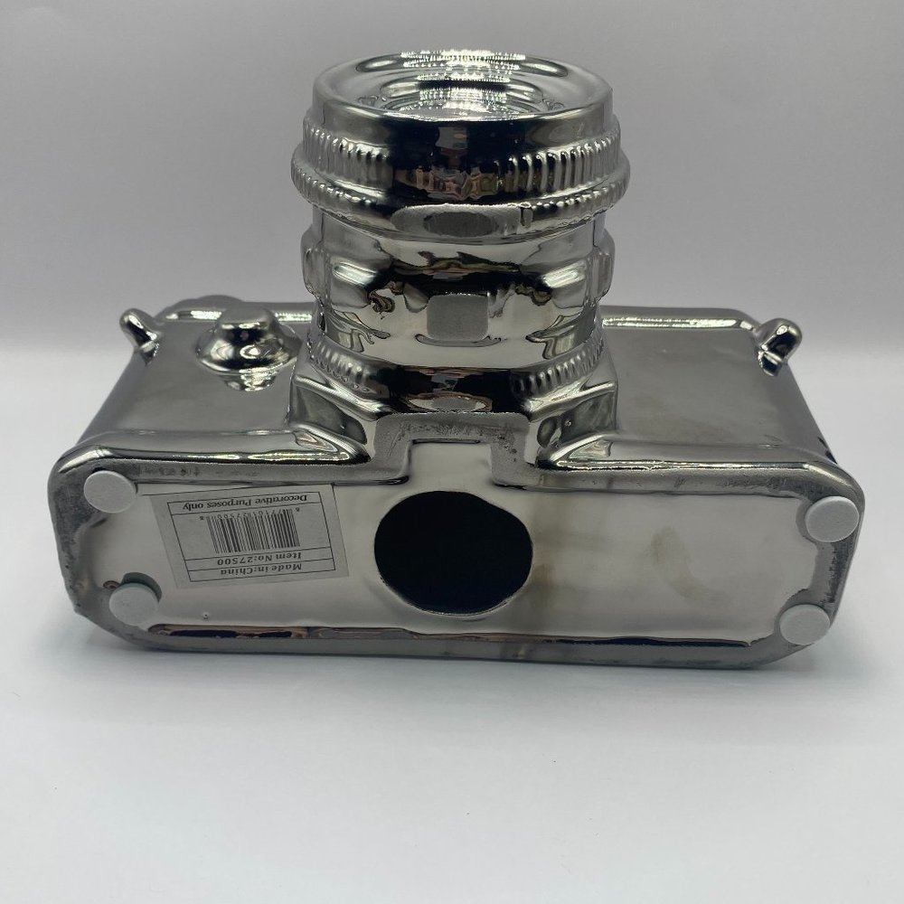 Ceramic Silver Chrome Camera Figurine Sculpture Home Decor - Picture 5 of 6